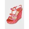 Braided sandals with bows