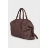 Woven Nappa Leather Maxi Bag