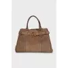 Python and suede tote
