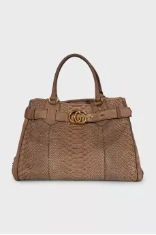 Python and suede tote