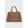 Python and suede tote