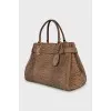 Python and suede tote