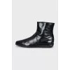 Black patent leather boots