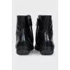 Black patent leather boots