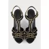 Suede sandals with gold trim