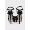 Suede sandals with gold trim