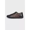 Canvas and leather sneakers