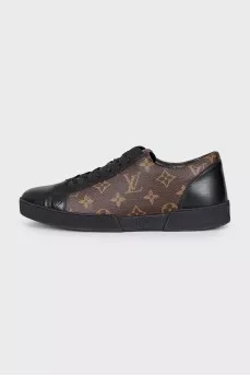 Canvas and leather sneakers