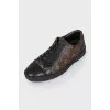 Canvas and leather sneakers