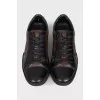 Canvas and leather sneakers