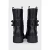 Black boots with metallic decor