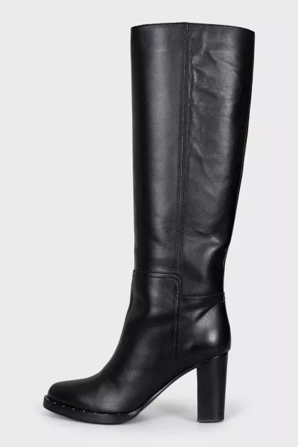 Black leather boots