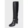 Black leather boots