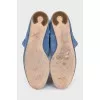 Блакитні чоботи на плоскій підошві