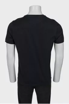 Men's black T-shirt with brand logo