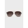 Sunglasses with leather inserts