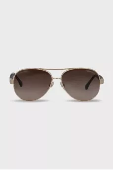 Sunglasses with leather inserts