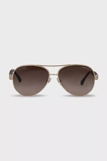 Sunglasses with leather inserts
