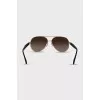 Sunglasses with leather inserts