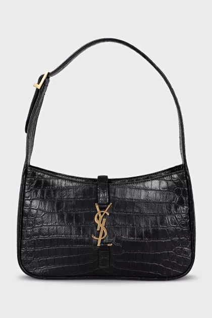 Black leather bag LE 5 À 7