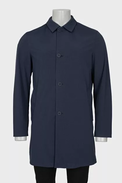 Men's reversible buttoned raincoat