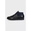 Men's black leather sneakers