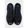 Men's black leather sneakers