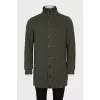 Men's reversible military trench coat