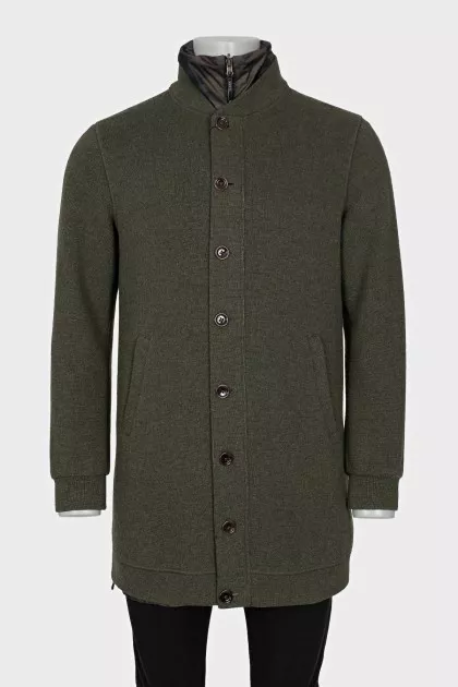 Men's reversible military trench coat