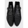 Men's boots with embossed leather