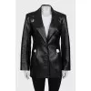 Eco-leather jacket with cutouts