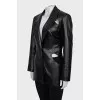 Eco-leather jacket with cutouts
