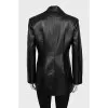 Eco-leather jacket with cutouts