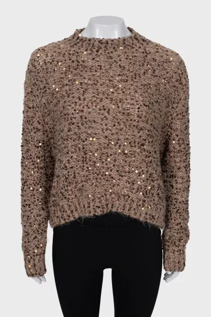 Brown sweater with sequins