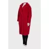 Oversized fur coat made of wool and silk