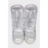 White glossy boots