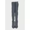 Silver textile over-the-knee boots