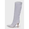 Light blue suede boots