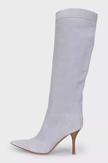 Light blue suede boots