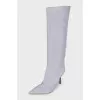 Light blue suede boots