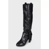Leather tapered boots