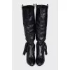 Leather tapered boots