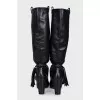 Leather tapered boots