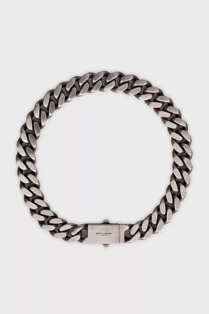 Silver chain choker