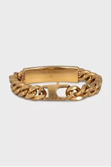 Golden bracelet with engraved logo