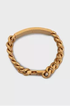 Golden bracelet with engraved logo