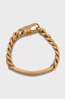 Golden bracelet with engraved logo