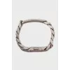 Silver bracelet with engraved logo