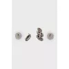 Asymmetrical silver earrings with crystals