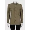 Straight-cut shirt with patch pockets